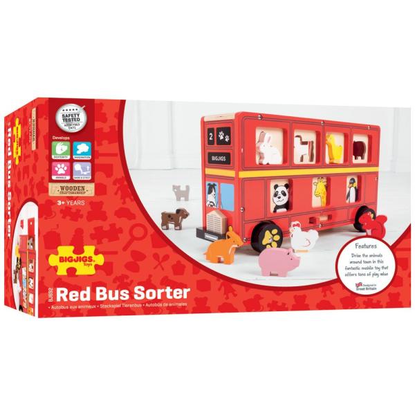 Bigjigs Toys Dřevěný autobus se zvířátky (obrázek 6)