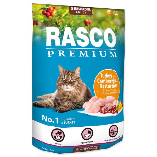 Krmivo Rasco Premium senior krůta s brusinkou a kapucínkou 0,4kg