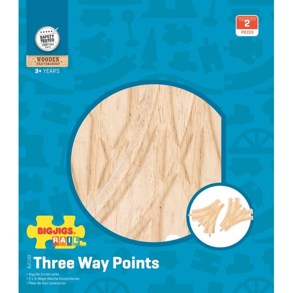 Bigjigs Rail Dřevěné koleje třícestná výhybka 2 ks