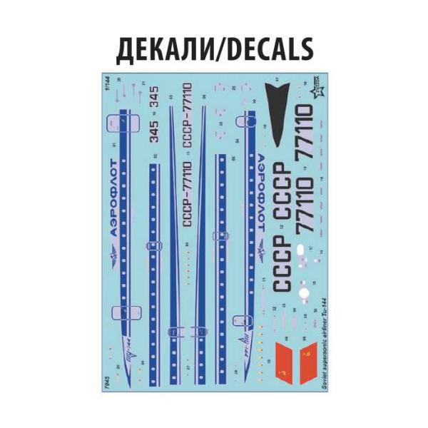 Model Kit letadlo 7045 - Tu-144 Nadzvukové civilní letadlo (1:144) (obrázek 5)
