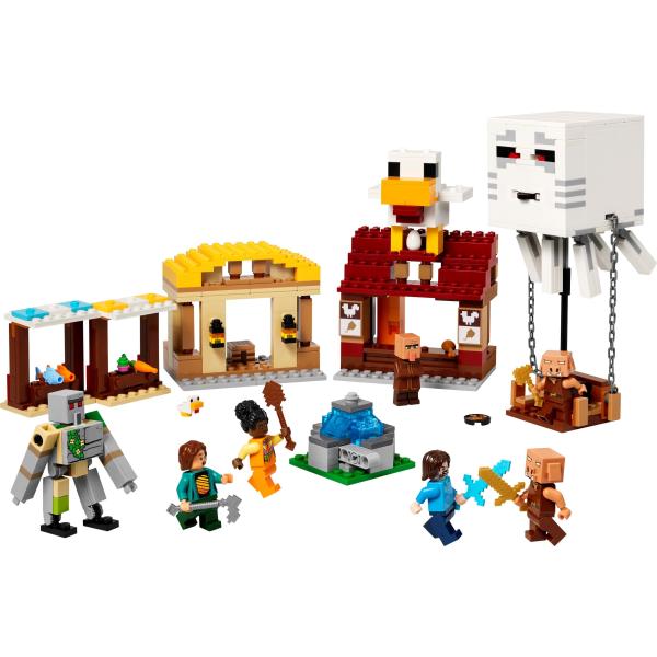 LEGO® Minecraft® 21273 Balón v podobě Ghasta a útok na vesnici