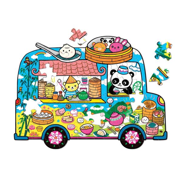 Mudpuppy Puzzle v tvare minibusu s občerstvením