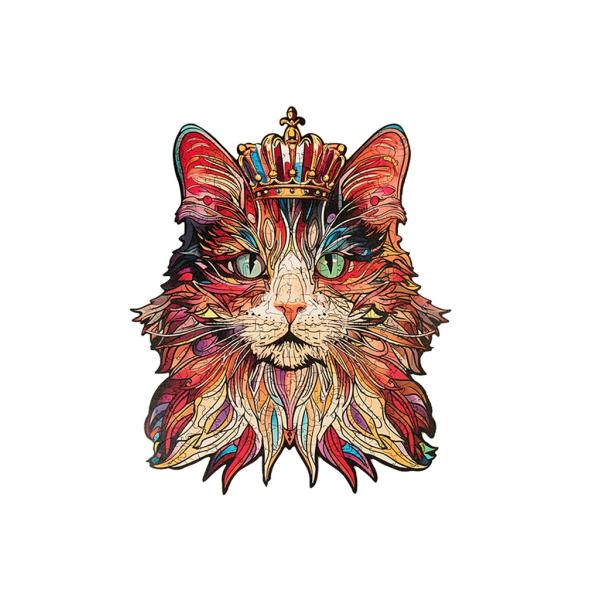 RoboTime Dřevěné puzzle Kočičí král