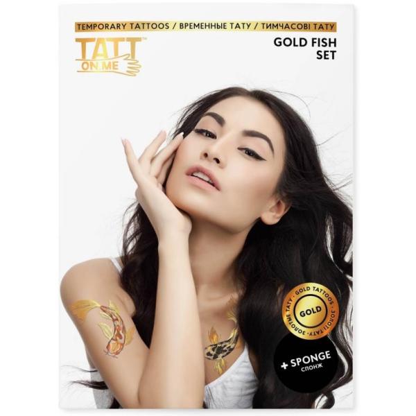 TATTonMe Metalické tetovačky pro ženy Ryby sada Gold