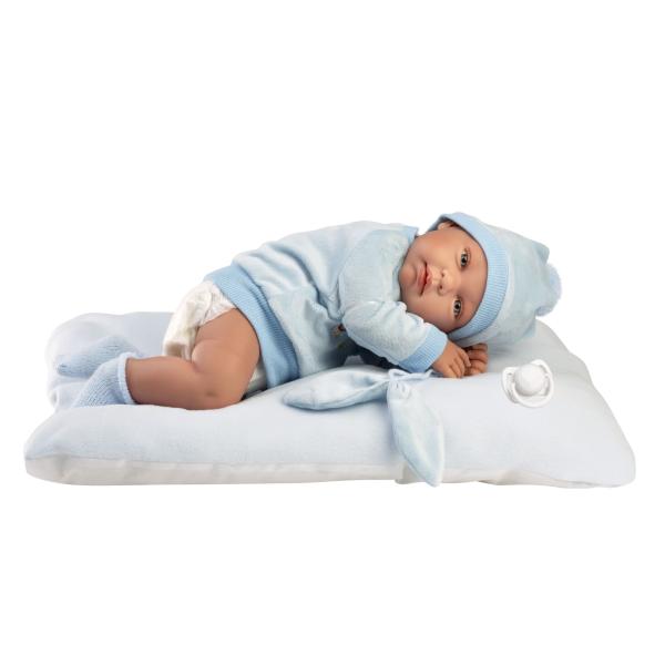 Llorens 84345 NEW BORN CHLAPEČEK - realistická panenka miminko s celovinylovým tělem (obrázek 3)