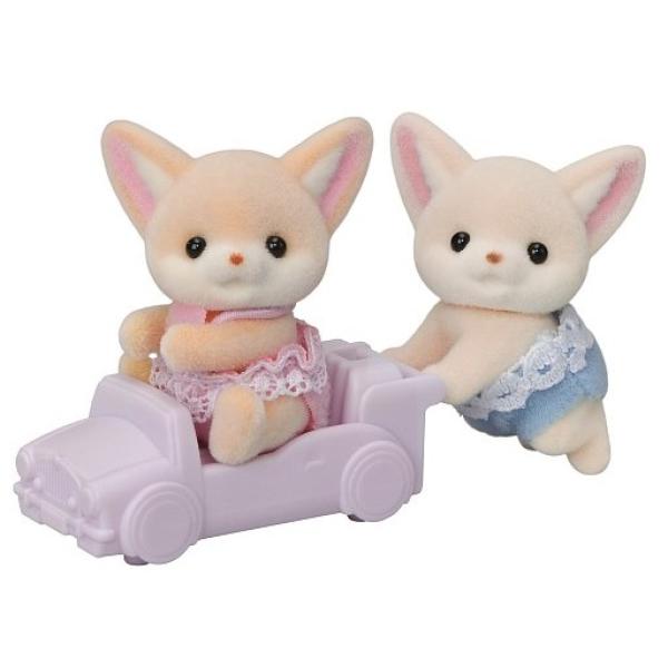 Sylvanian Families Dvojčata lišky Fenek s autíčkem