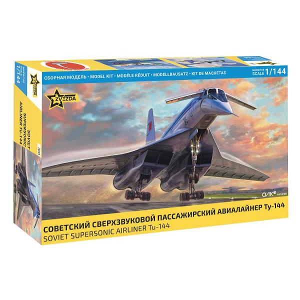 Model Kit letadlo 7045 - Tu-144 Supersonic civilian aircraft (1:144)