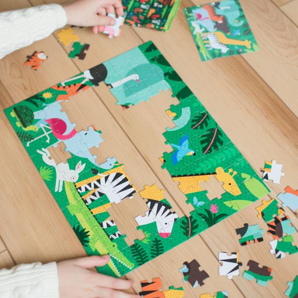 Petit Collage Oboustranné puzzle 2v1 džungle