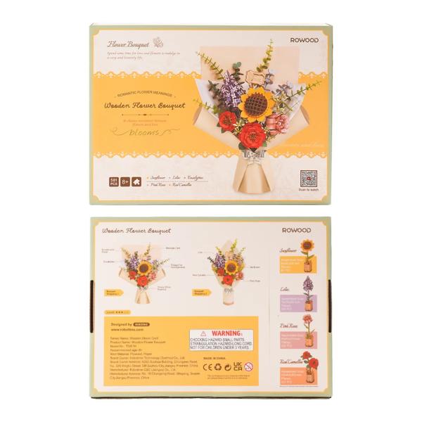 RoboTime 3D dřevěná skládačka Kytice