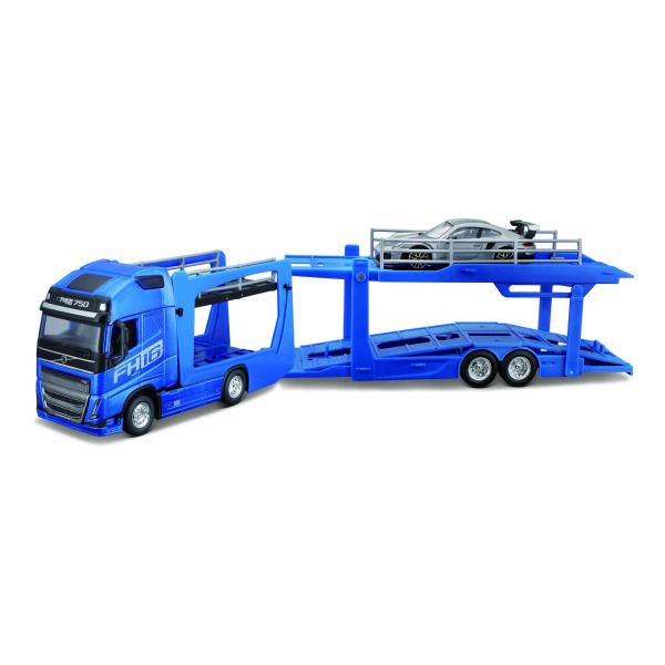 Bburago 1:43 STR FIRE Multicar Carrier - Volvo FH16 w / Porsche 911 GT2 RS