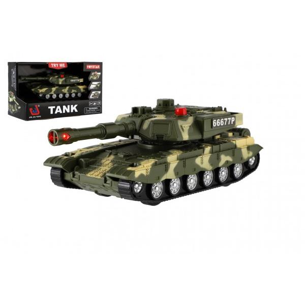 Tank plast 20cm na zotrvačník na baterie se světlem se zvukem 23x14x11cm