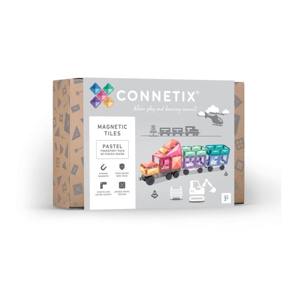 CONNETIX® Pastel Transport Pack magnetická stavebnice 50 ks