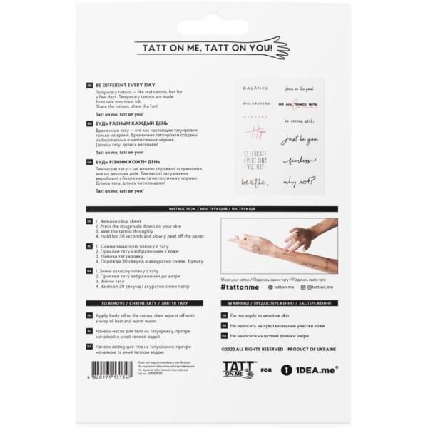 TATTonMe Voděodolné dočasné tetovačky Inspirace mix