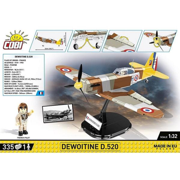Cobi II WW Dewoitine D.520, 1:32, 335 k, 1 f