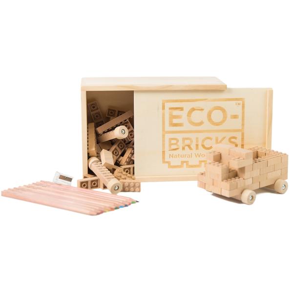 ECO-BRICKS Classic dřevěná stavebnice 90 dílků