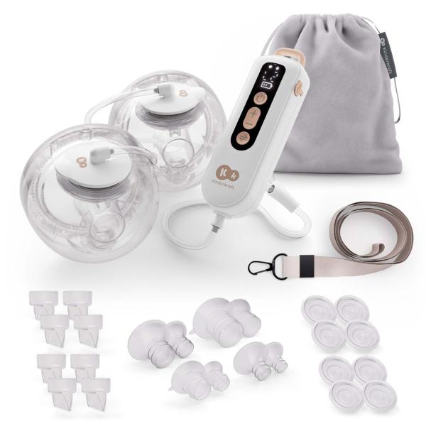 KINDERKRAFT Odsávačka mateřského mléka Double Hands-free Gentle Flow Gold (obrázek 4)