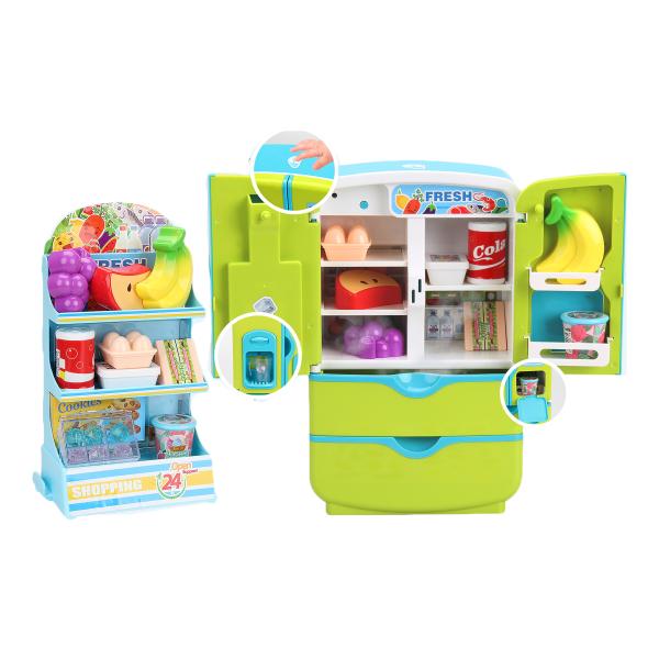 Frigorifero con ripiano e alimenti con effetti 28cm