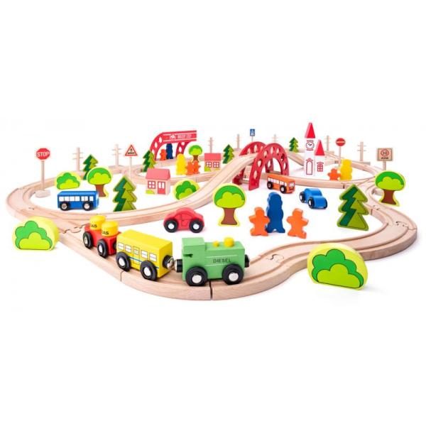 Woody Vláčkodráha s mostem a zastávkou