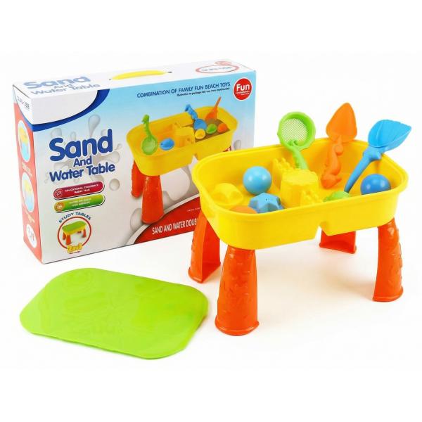 Dětský stolek na písek a vodu s příslušenstvím 8 ks