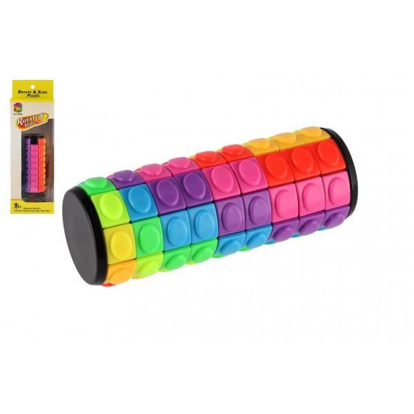 Hlavolam válec/veža barevný plast 11cm, 8x25x4,5cm