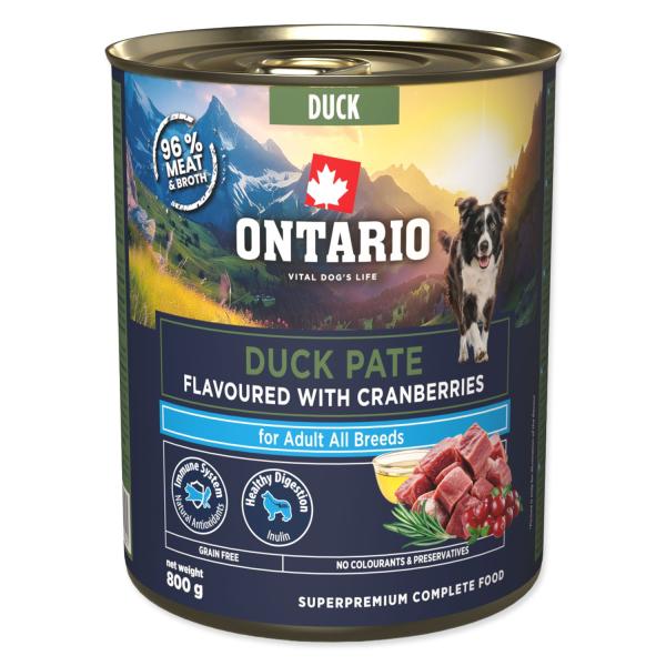 Konzerva Ontario Adult kačacie paté s príchuťou brusiniek800g