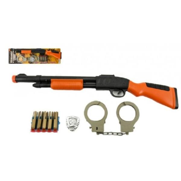 Puška/brokovnice + pouta + náboje na přísavky plast 50 cm