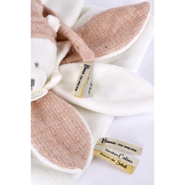 Doudou Dárková sada Plyšový muchláček medvídek s čepičkou 25 cm růžový (obrázek 4)
