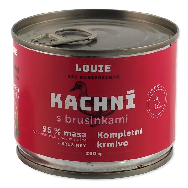 Konzerva LOUIE kachní s brusinkami, vitamíny a minerály 200g