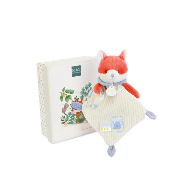 Doudou Set Regalo Peluche Volpe Romarin Con Sonaglio 21 Cm-image