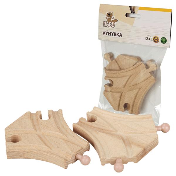 BABU vláčiky - Koľaj rozdvojka 9,5 cm, 2ks