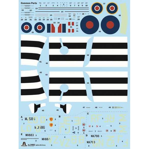 Model Kit letadlo 2843 – Spitfire Mk. IX Aces (1:48)