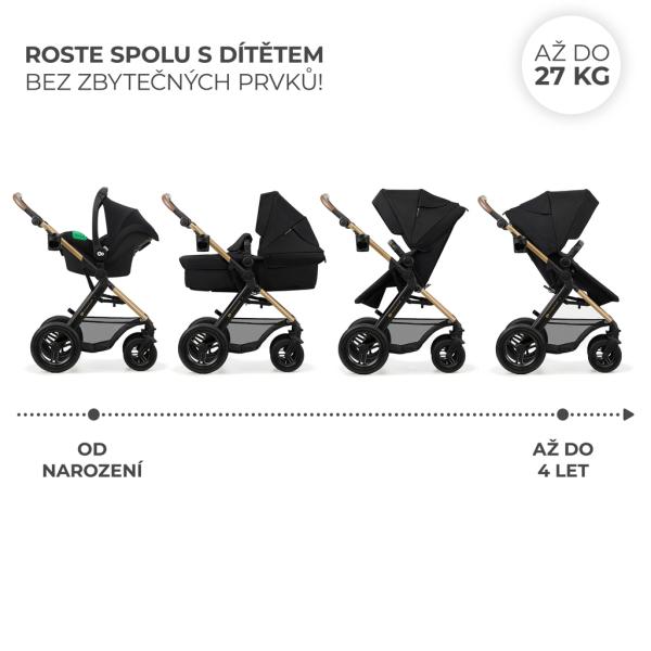 KINDERKRAFT Kočík kombinovaný Moov 2 Air 3v1 Pure Black (obrázek 6)