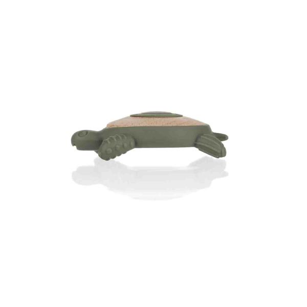 Silikonové dřevěné kousátko Turtle, Forest Green (obrázek 8)