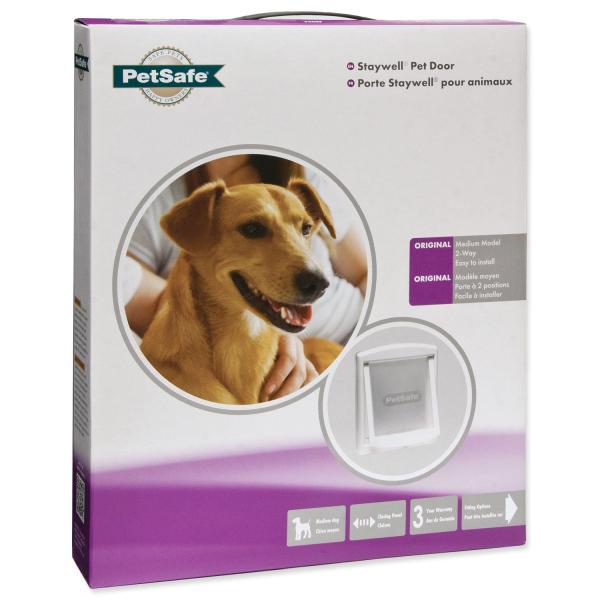 Dvířka PetSafe plastová s transparentním flapem bílá, výřez 28,1×23,7cm