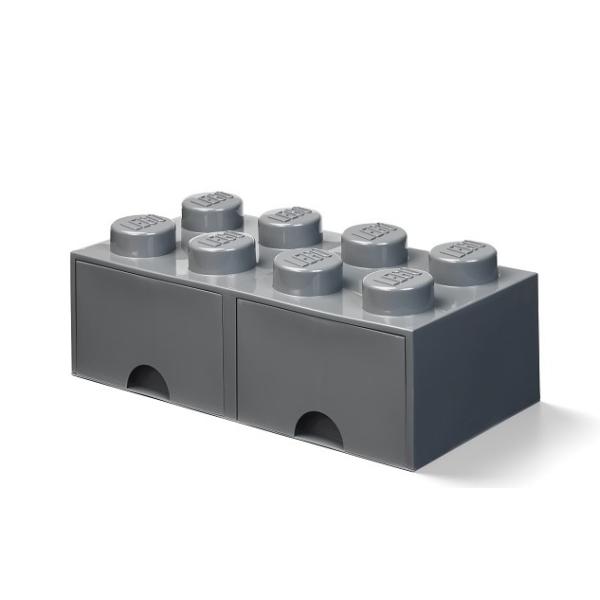 LEGO® úložný box 8 - se zásuvkou tmavě šedá 250 x 500 x 180 mm