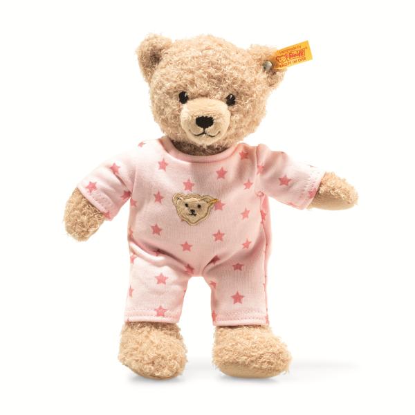 STEIFF Friends Teddy bear girl baby with pyjama, růžová plyšová hračka