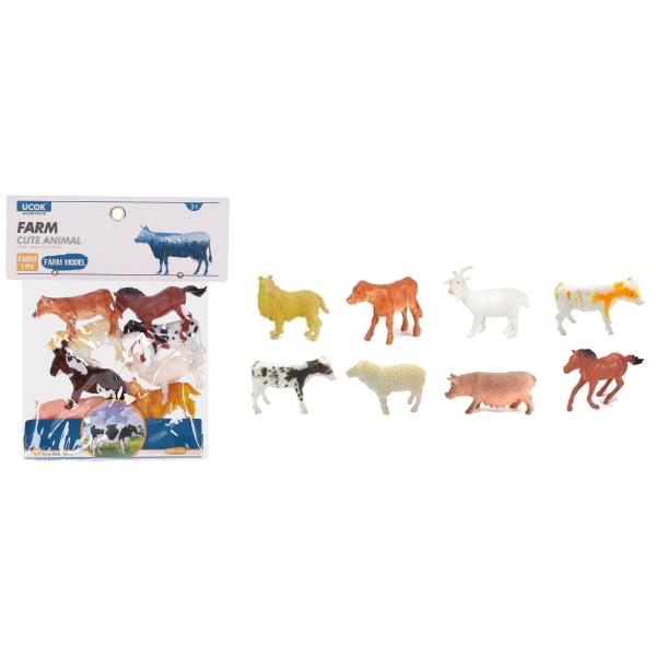 Zvířátka figurky farma 8 ks set 10 cm