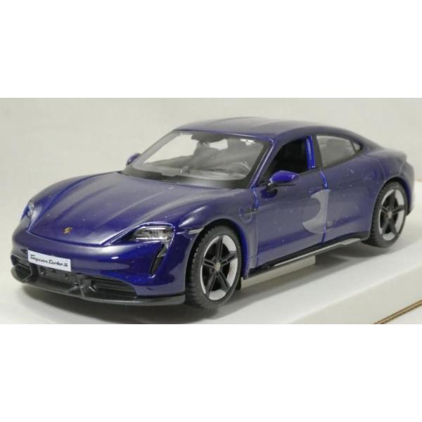 Bburago -18-21098B Porsche Taycan Turbo S In Blu Scala 1/24 (18-21098B), Unisex, Bambini, Colore-image