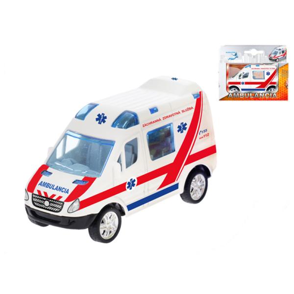 Auto česká ambulance 8cm kov zpětný chod