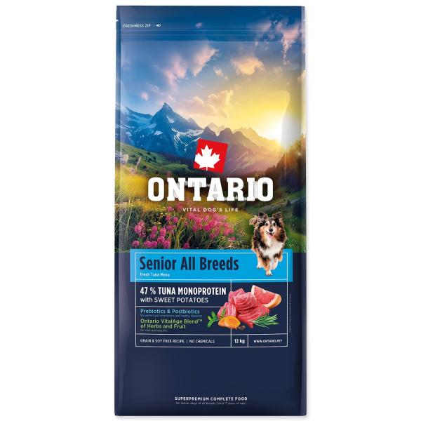 Krmivo Ontario Senior All Breeds Monoprotein Tuna & Sweet Potatoes 12kg (obrázek 3)