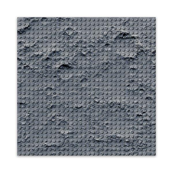 BRIXIES Plus 225.004 Dizajnová podložka na stavanie - mesačná krajina 25,5 x 25,5 cm