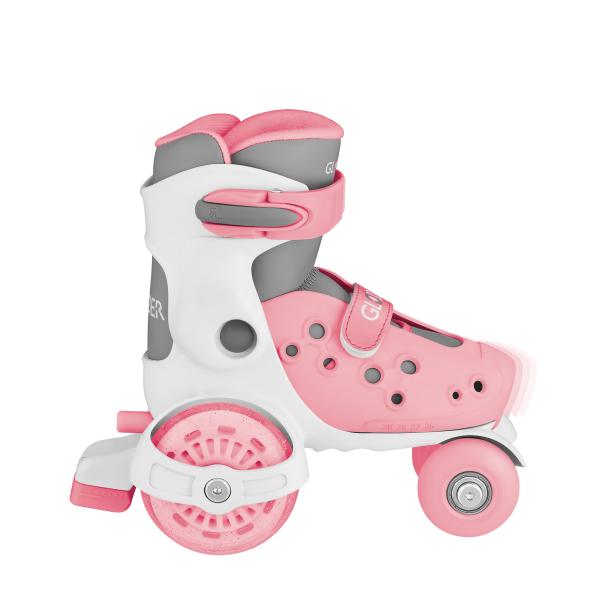 Globber Dětské brusle GO QUAD Size: 26-29 Pastel Pink