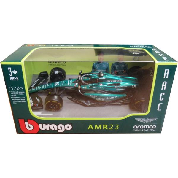 Bburago 1:43 RACE Formula F1 - Aston Martin AMR23 (2023) #18 Lance Stroll s řidičem (obrázek 3)