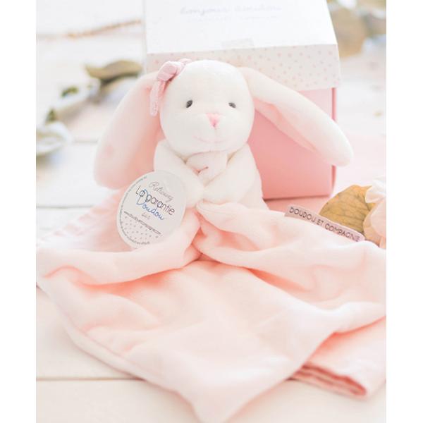 Doudou Dárková sada růžová - zajíček s muchláčkem 10 cm (obrázek 3)