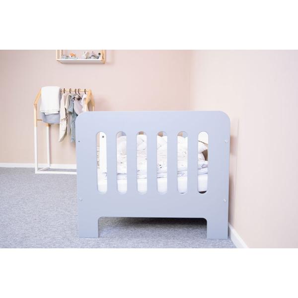 Dětská postel se zábranou New Baby ERIK 140×70 cm bílá-šedá