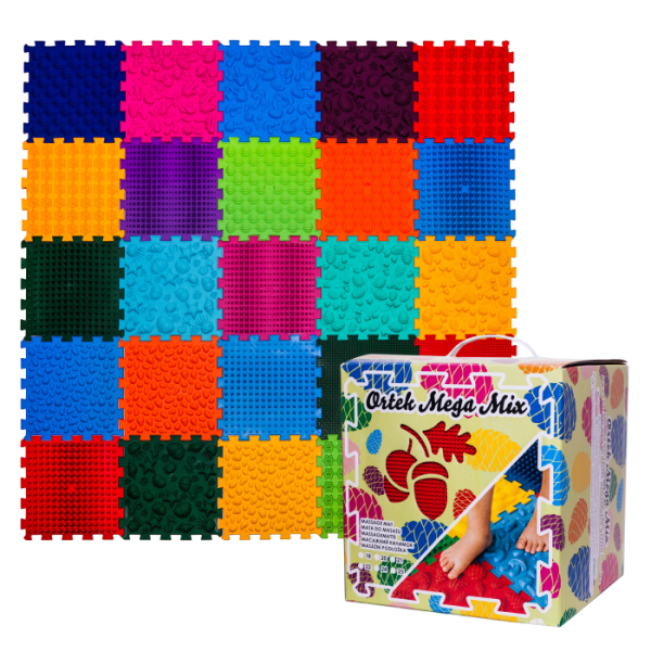 Ortek Masážna ortopedická podložka Puzzle "Mix" 25 prvkov