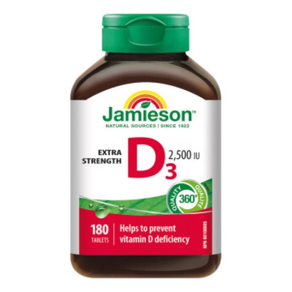 Jamieson Vitamín D3 2500 IU 180tbl.