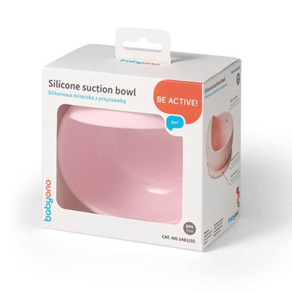 BABYONO Silikonová dudlíková miska s prísavkou - pink 6m+ (obrázek 7)