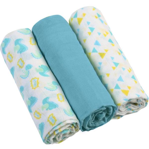 BABYONO Pañales de muselina Super suaves 3 uds - Azules