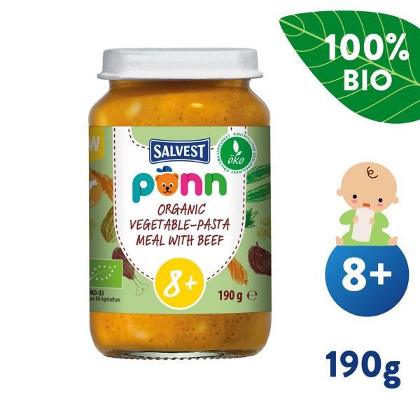 Salvest PONN BIO Hovězí maso s těstovinami (190 g)